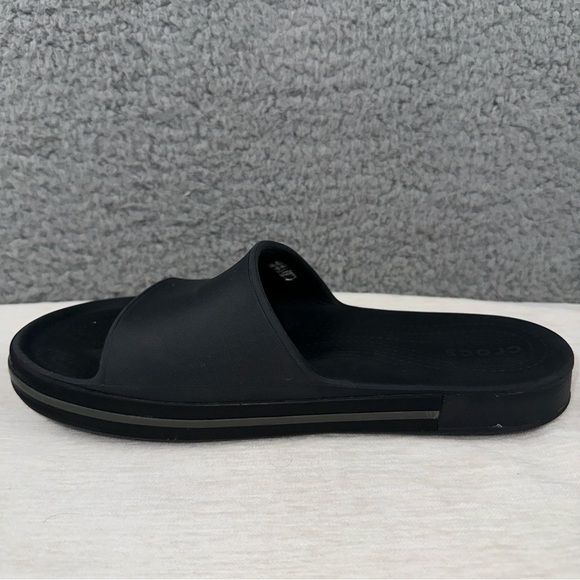 Crocs Shoes Mens 6 Womens 8 Black Iconic Comfort Slip On Slide Sandals - Picture 6 of 9